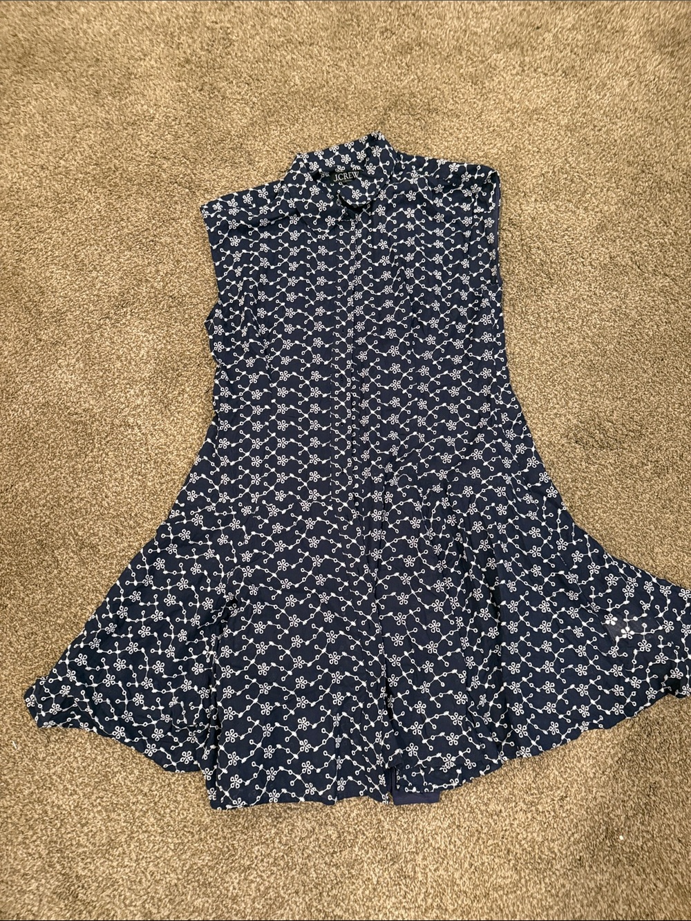 J. Crew Navy Floral Print Swing Dress